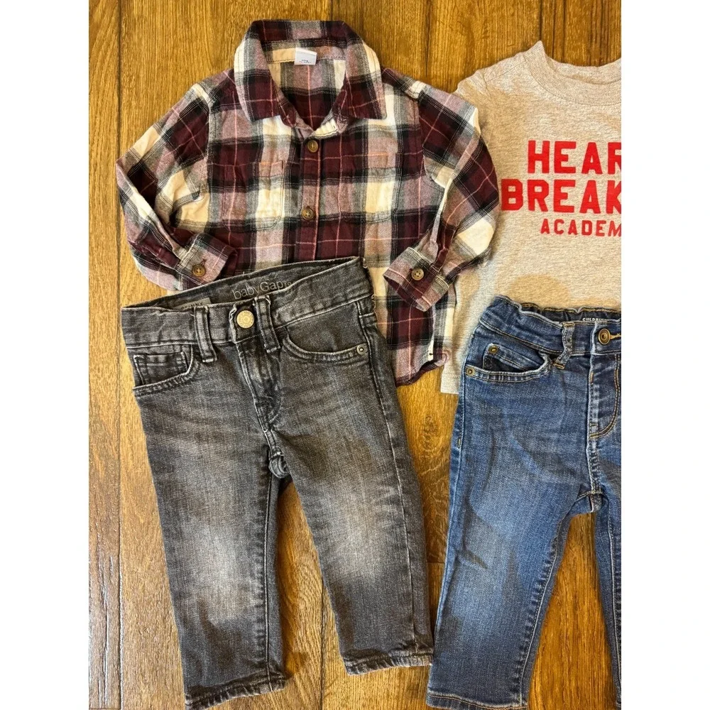 Toddler Baby Boy 12-18 12/18 Months Clothes Shirts Pants Jeans Long Sleeve Heart